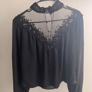 Black Lace Long sleeve top